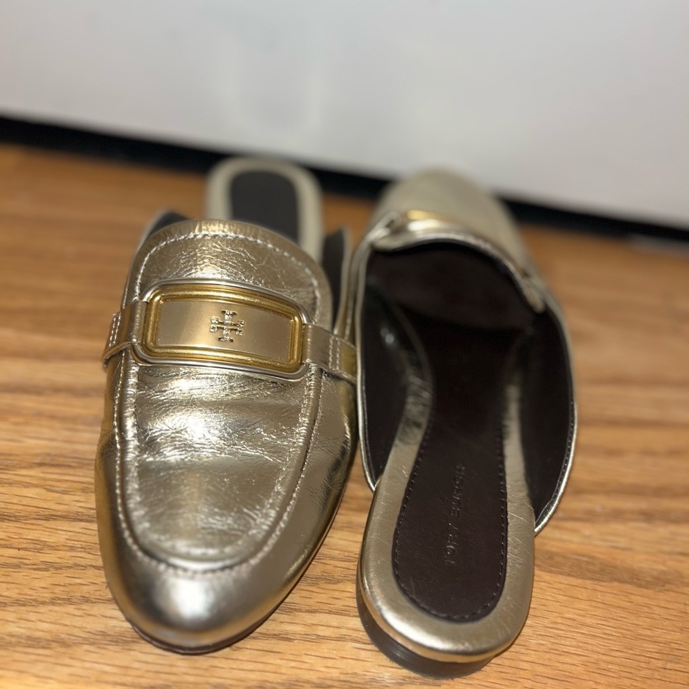 Tory Burch Georgia Gold Mules
